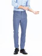 Banana Republic Mens Aiden Slim Linen Cotton Pant Size 33w 32l - Blue Multi