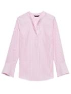 Banana Republic Womens Gingham Flounce-cuff Popover Pink Gingham Size S