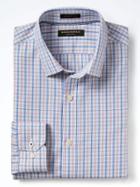 Banana Republic Mens Grant Fit Non Iron Micro Plaid Shirt - Ocean Surf