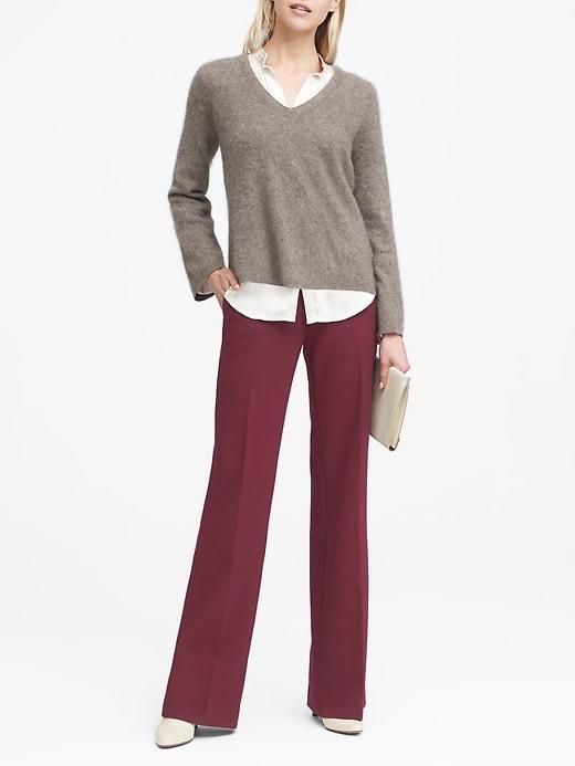 Banana Republic Womens Blake Wide Leg-fit Machine-washable Bi-stretch Pant Deep Burgundy Size 0