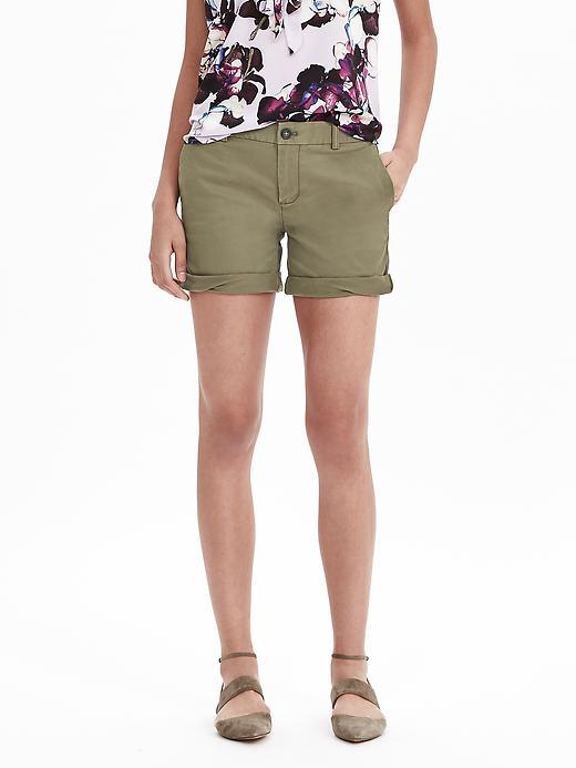 Banana Republic Womens Chino Roll Up Short Size 0 Regular - Tigers Eye Green