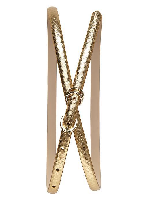 Banana Republic Exotic Metallic Skinny Belt - Gold