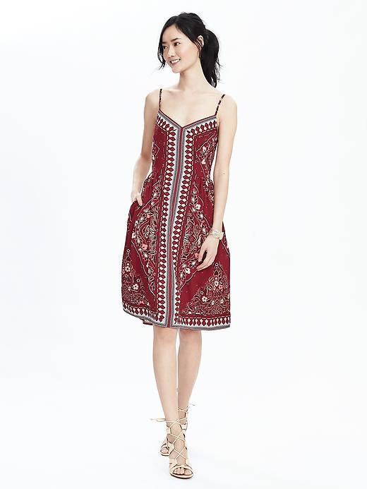 Banana Republic Womens Strappy Scarf Print Dress Size 0 Petite - Warm Floral