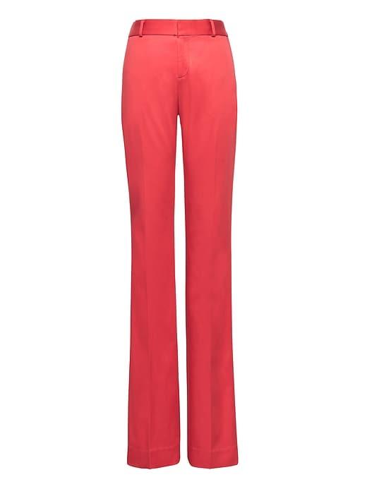 Banana Republic Womens Logan Trouser-fit Stretch Sateen Pant Wild Cherry Size 6