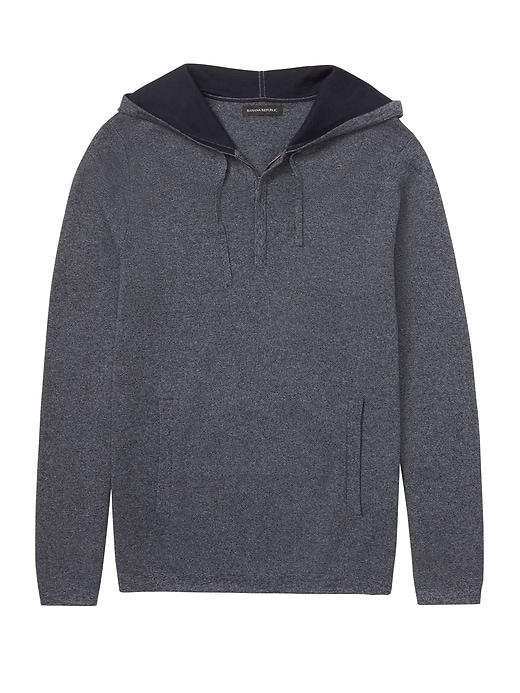 Banana Republic Mens Textured Half-zip Sweater Hoodie With Coolmax Technology Blue Size S