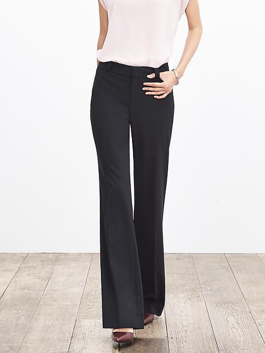 Banana Republic Womens Jackson Fit Black Lightweight Wool Trouser Size 6 Short - Black