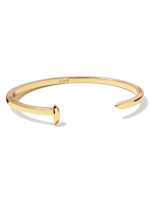 Banana Republic Womens Giles &amp; Brother Gold Skinny Railroad Spike Cuff Size One Size - Gold