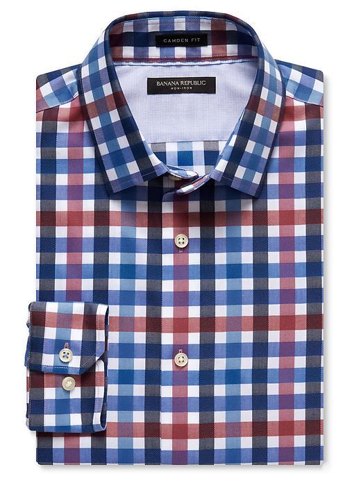 Banana Republic Mens Camden Fit Non Iron Shirt Size L Tall - Deep Rose