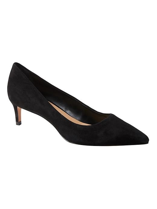 Banana Republic Womens Kitten Heel Pump Black Suede Size 7