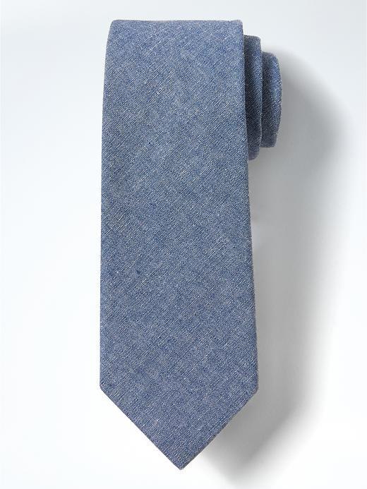 Banana Republic Mens Linen Cotton Nanotex Tie Light Blue Size One Size