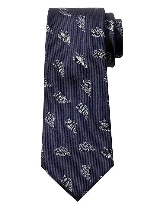 Banana Republic Mens Cactus Silk Nanotex Tie Navy Size One Size