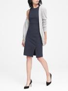 Banana Republic Womens Twill Racer-neck Sheath Dress Navy Size 2