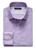 Banana Republic Mens Slim-fit Non-iron Micro-stripe Shirt Violet Size Xl