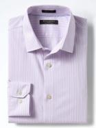 Banana Republic Mens Grant Fit Non Iron Stretch Stripe Shirt - Classic Lavender
