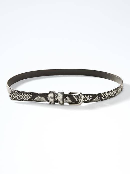 Banana Republic Snake Print Small Trouser Belt - Gray