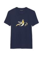 Banana Republic Mens Soft-wash Graphic Crew-neck T-shirt Navy Size M