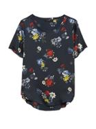 Banana Republic Womens Floral Perfect Tunic Navy Size M