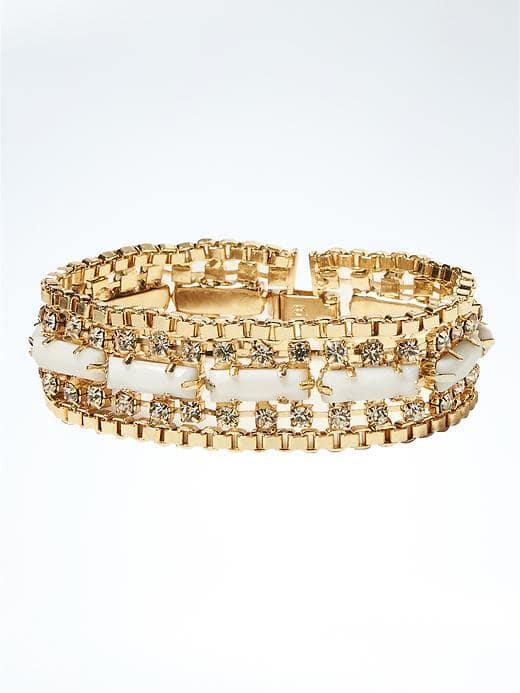 Banana Republic Mother Of Pearl Baguette Bracelet - Pearl