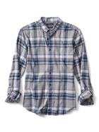 Banana Republic Mens Camden Fit Luxe Flannel Plaid Shirt - Navy Star