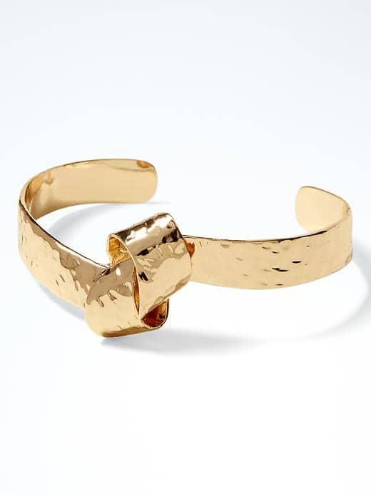 Banana Republic Hammered Gold Knot Cuff - Gold