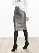 Banana Republic Womens Metallic Jacquard Pencil Skirt Size 0 Petite - Gunmetal