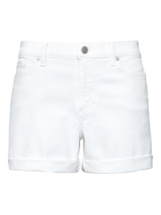 Banana Republic Womens Roll-up White 6 Denim Short White Denim Size 2