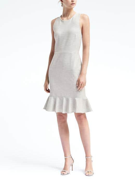 Banana Republic Womens Cross Back Ponte Dress - Heather Gray
