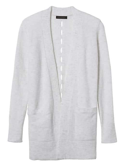 Banana Republic Womens Aire Slit Sleeve Cardigan - Cloud Gray