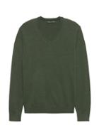 Banana Republic Mens Extra-fine Italian Merino Wool V-neck Sweater Cilantro Green Size Xs