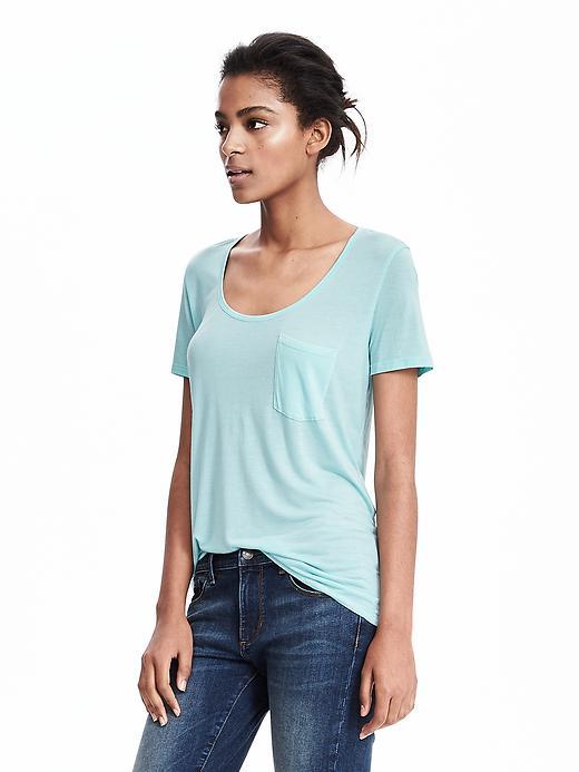 Banana Republic Womens Modal Scoop Neck Tee Size L - Soft Turquoise 506