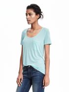 Banana Republic Womens Modal Scoop Neck Tee Size L - Soft Turquoise 506