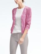 Banana Republic Womens Snake Print Sheer Cardigan - Magenta