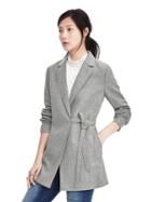 Banana Republic Womens Melton Wool Wrap Jacket - Gray