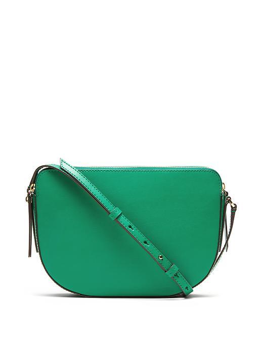 Banana Republic Double Zip Half Moon Crossbody Size One Size - Green