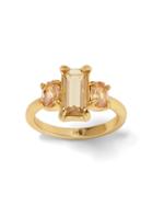 Banana Republic Womens Blush Gemstone Ring Gold Size 7