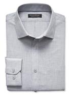 Banana Republic Mens Classic Fit Non Iron Gray Shirt Size L Tall - White
