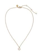 Banana Republic Womens Pave Open Clover Pendant Necklace Gold Size One Size