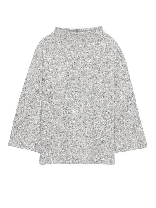 Banana Republic Womens Brushed Jersey Mock-neck Top Heather Gray Size S