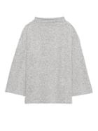 Banana Republic Womens Brushed Jersey Mock-neck Top Heather Gray Size S