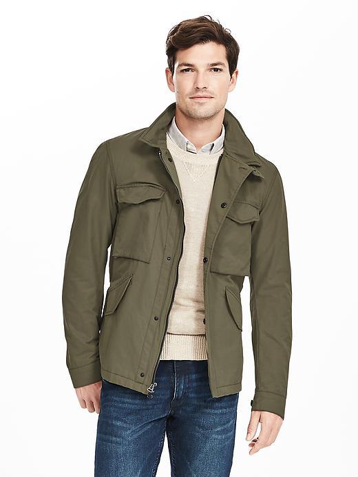 Banana Republic Mens Military Jacket Size L Tall - Military Green