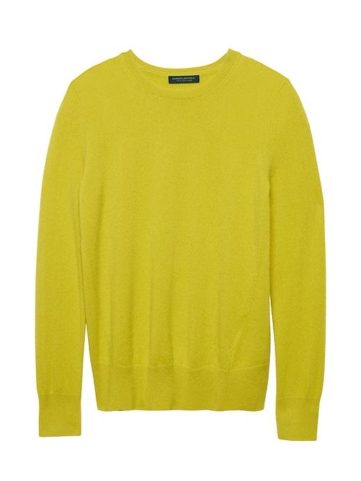 Banana Republic Womens Cashmere Crew-neck Sweater Citron Yellow-green Size S