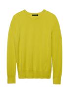 Banana Republic Womens Cashmere Crew-neck Sweater Citron Yellow-green Size S