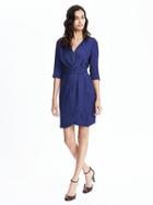 Banana Republic Womens Ruched Crossover Front Dress Size 0 - Patriot Blue