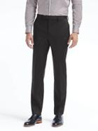 Banana Republic Mens Standard Black Stretch Cotton Suit Trouser - Black