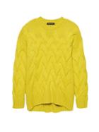 Banana Republic Womens Cashmere Cable-knit Crew-neck Sweater Citron Yellow-green Size Xxs