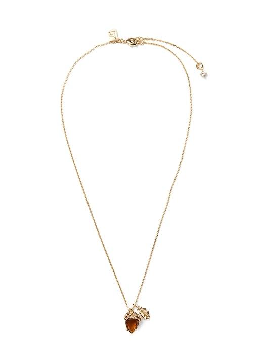 Banana Republic Womens Jeweled Acorn Pendant Necklace Gold Size One Size