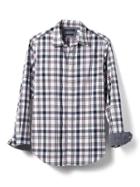 Banana Republic Mens Camden Fit Custom Wash Red Plaid Shirt - Navy Star