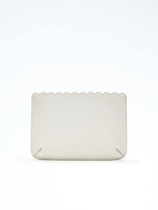 Banana Republic Scalloped Flat Pouch - White