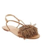 Banana Republic Riley Fringe Sandal Size 10 - Mocha Latte