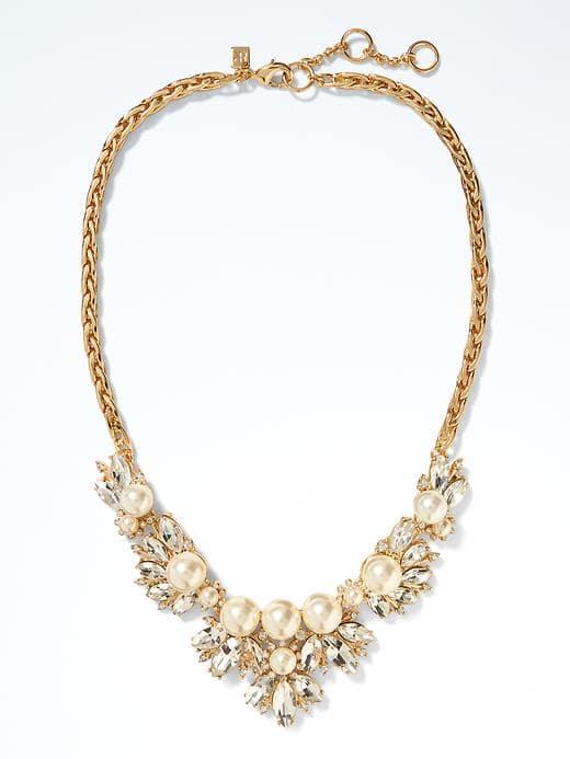 Banana Republic Pearl Heirloom Focal Necklace - Cream
